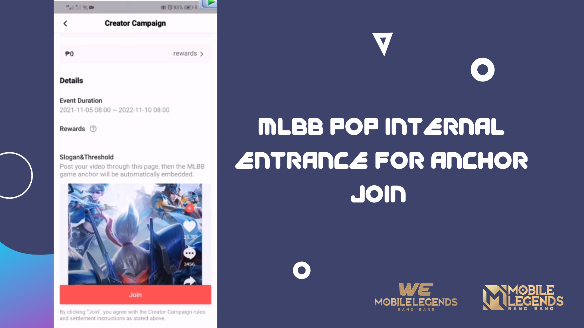 MLBB Pop Internal Entrance For Anchor Join 
